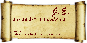 Jakabházi Edvárd névjegykártya